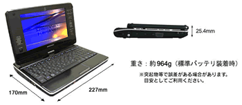 モバイルミニノートパソコン 工人舎SH6KL08A の仕様